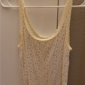 Cream Lace Trimmed Women's Top